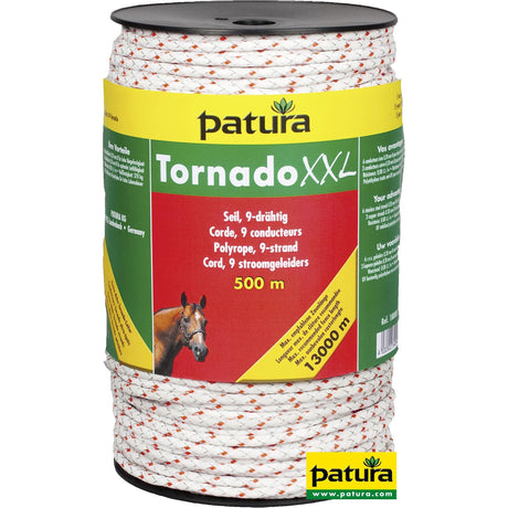 Patura Tornado XXL Seil, 500 m Rolle, 6 Niro 0,20 mm, 3 Cu 0,30 mm, weiß-rot 183600