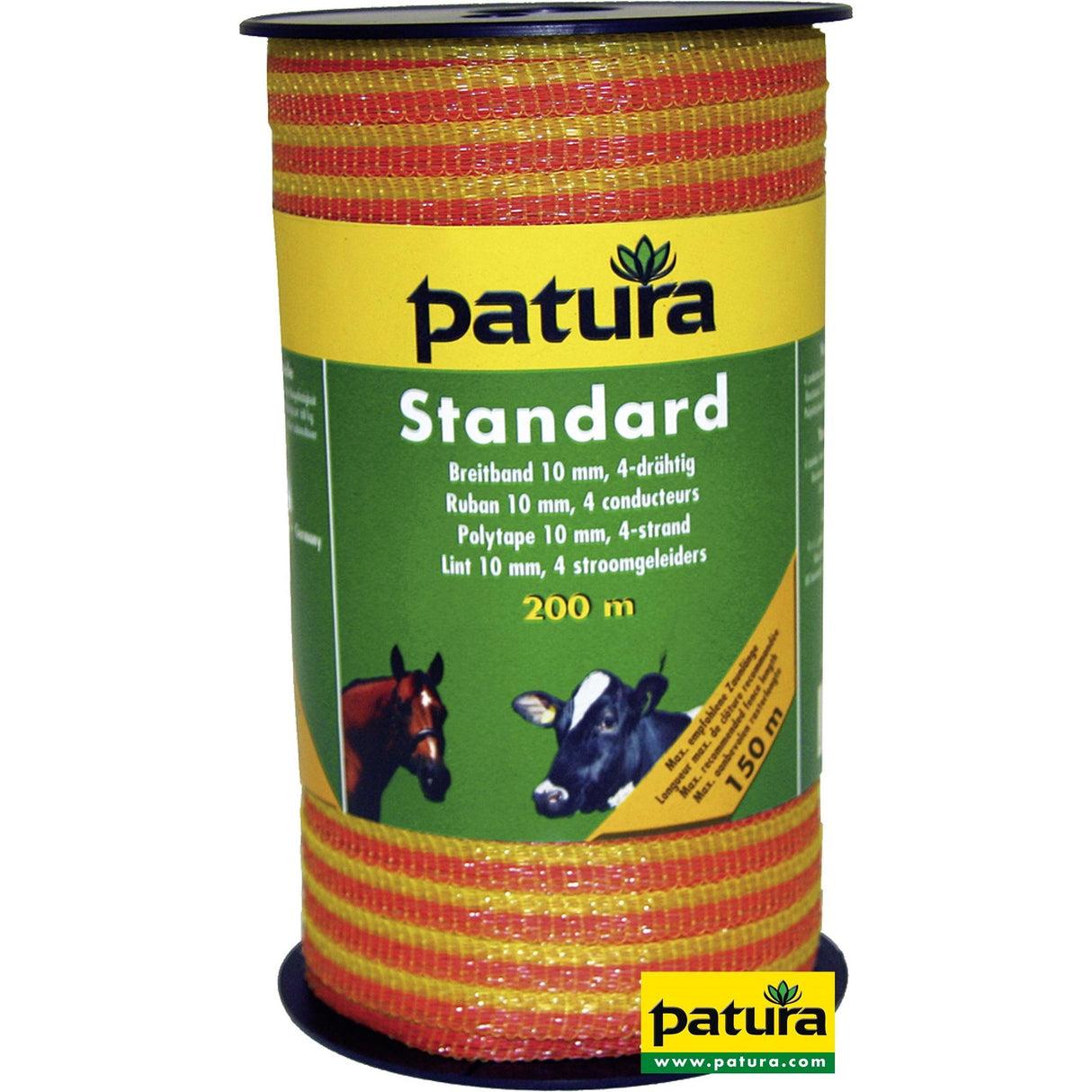 Patura Standard Breitband 10mm, 200 m Rolle 4 Niro 0,16mm, gelb-orange 184000