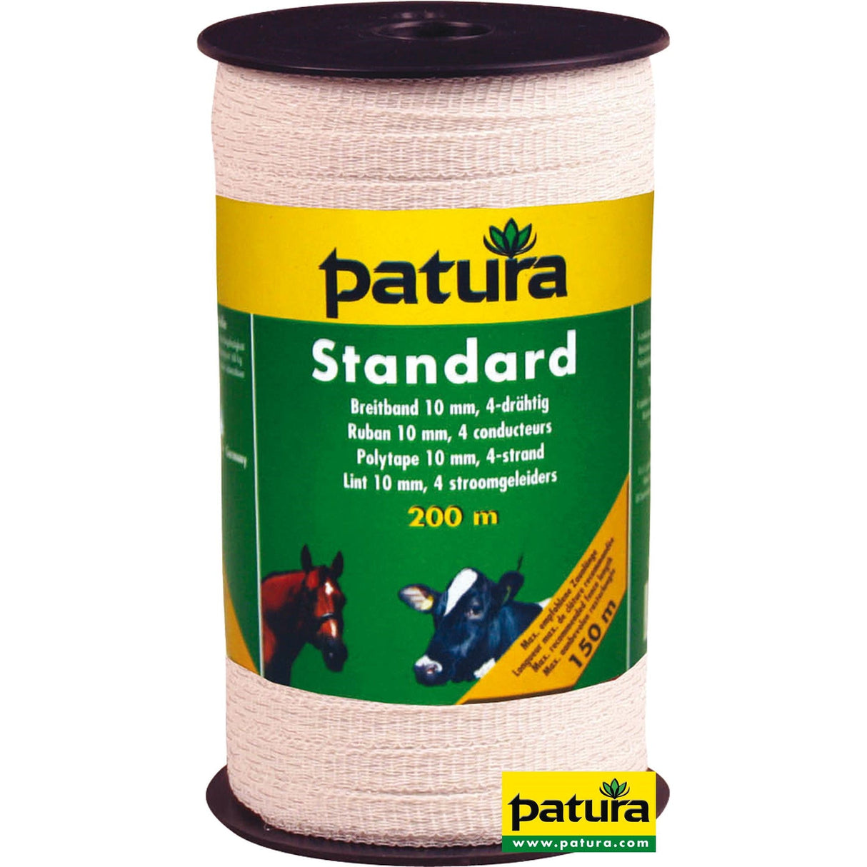 Patura Standard Breitband 10mm, 200 m Rolle 4 Niro 0,16mm, weiss 184400