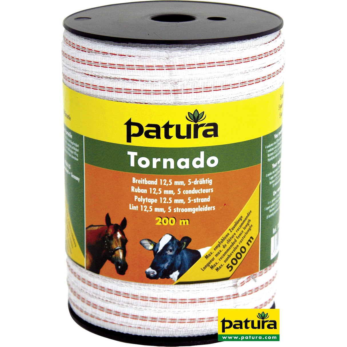 Patura Tornado Breitband 12,5 mm, 400 m Rolle 4 Niro 0,20 mm, 1 Cu 0,30 mm, blau 185110