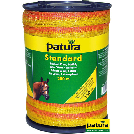 Patura Standard Breitband 20 mm, 200 m Rolle 4 Niro 0,16mm, gelb-orange 186000