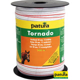 Patura Tornado Breitband 38 mm, 200 m Rolle 11 Niro 0,16mm, 1 Cu 0,30mm, weiß-orange 189001