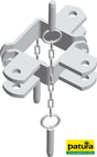 Patura Schelle Quadrat 90 mm, 3 Halter, winklig, vz 303315