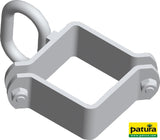 Patura Schelle Quadrat 90 mm, 1 Riegelhalter leicht, vz, (für leichte Tore) 303323