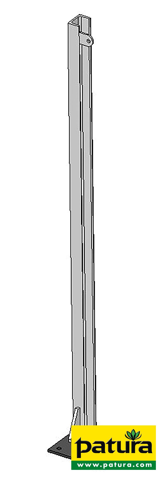 Patura U-Profil für Holzbohlen, L= 1,45 m, Bodenplatte links 200x200x8 mm, vz 341191