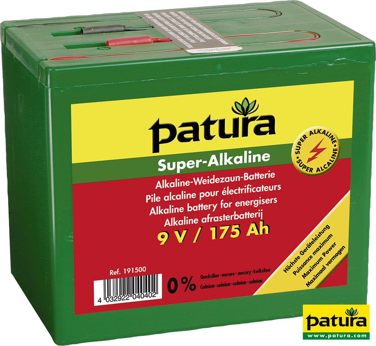 Patura Super-Alkaline Weidezaun-Batterie 9 V / 55 Ah 190500