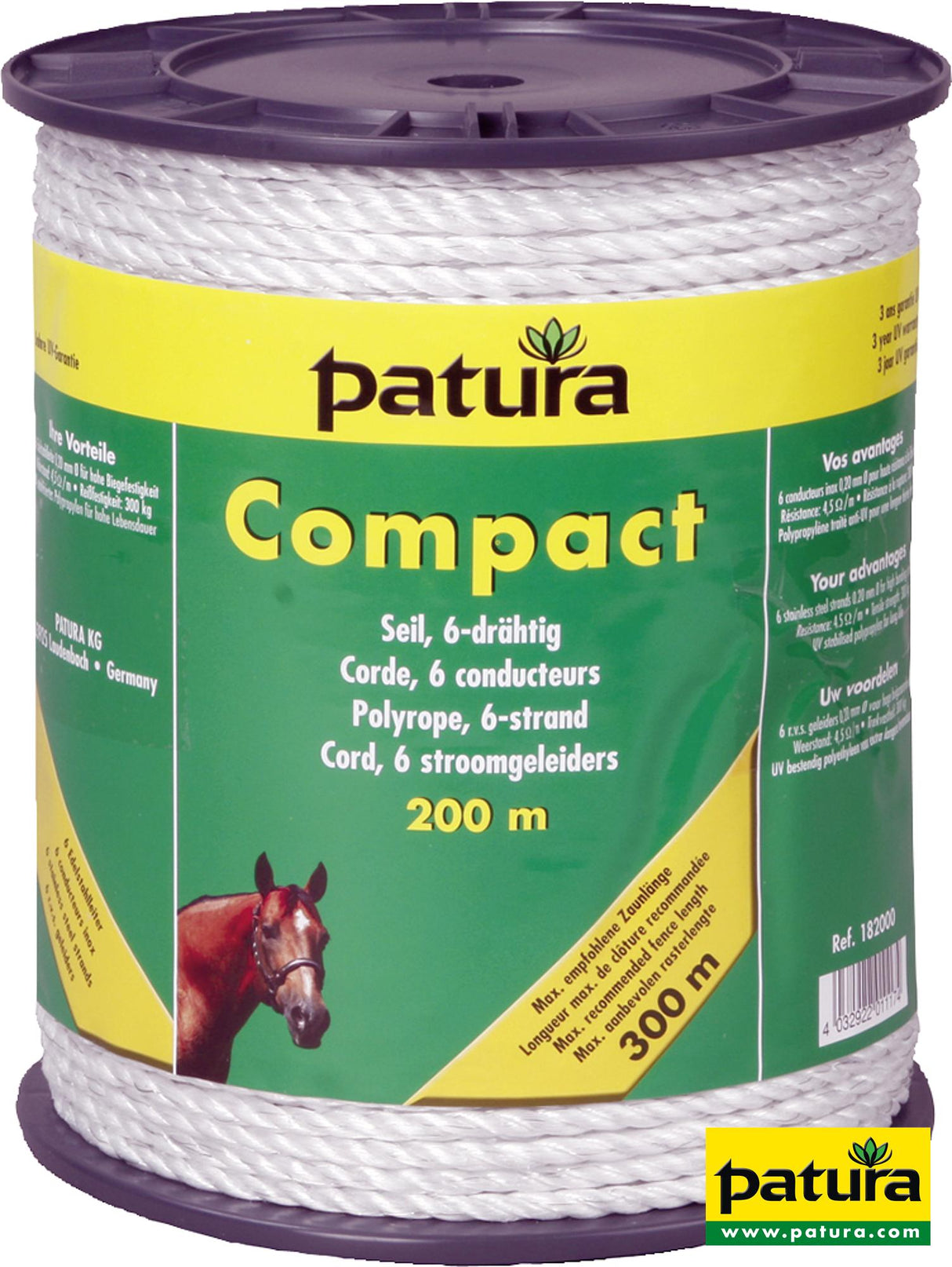 Patura Compact Seil, 200 m Rolle 6 Niro 0,20 mm, weiss 182000