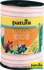 Patura Tornado Breitband 12,5 mm, 400 m Rolle 4 Niro 0,20mm, 1 Cu 0,30mm, weiss-orange 185101