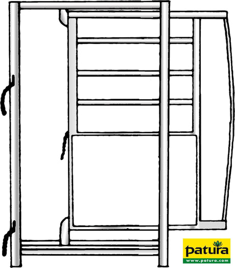 Patura Rahmen mit Schiebetüre, Breite 0,90 m, Höhe 2,05 m, vz 310108