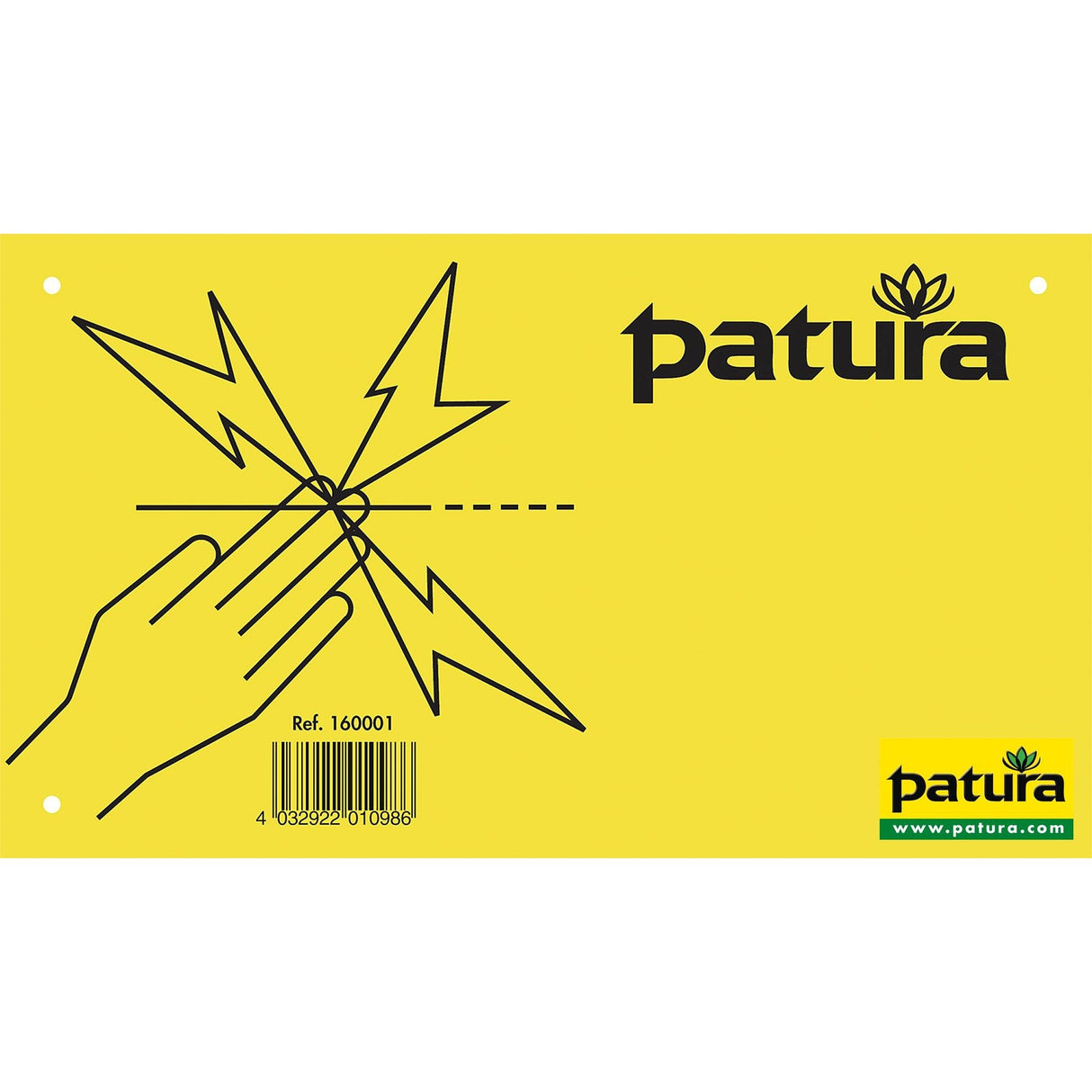 Patura Warnschild, Vorsicht Elektrozaun, Kunststoff 160001