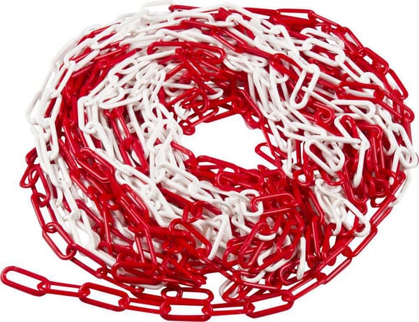 KRAMP Kette Ø 6 mm x 41 mm, 25 m Kunststoff rot/weiß - 25 Meter KK150006