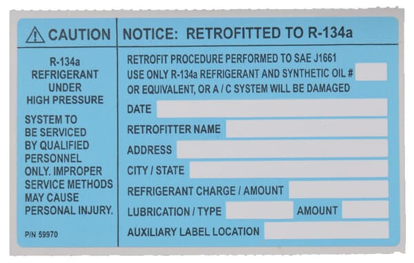 KRAMP Aufkleber Klimaanlagenumrüstung KL070011