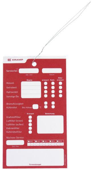 KRAMP Servicekarte Inspektion 25 Stk KRA10000611001