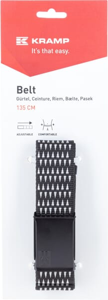 KRAMP Gürtel Kramp 135 cm, Schwarz/Grau - 1 Stück - KW209930089135