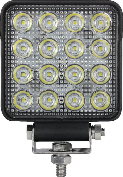 KRAMP Arbeitsscheinwerfer LED, 25W, 3040lm, quadratisch, 10/30V, 108x48x108mm, Punktstrahl, 16 LED's, Kramp LA10024