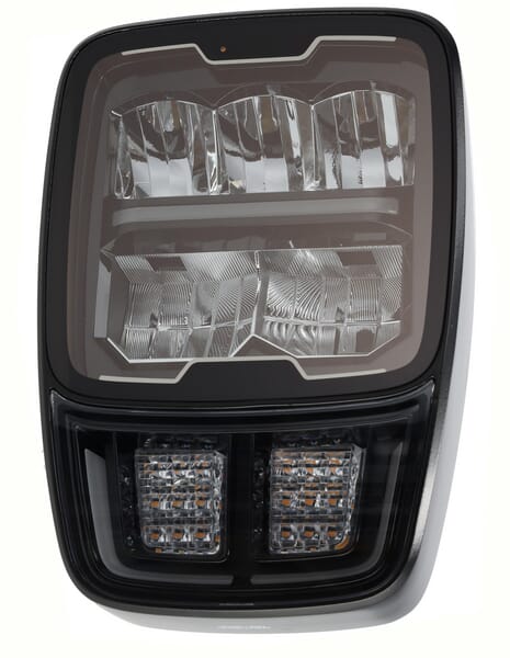 KRAMP Scheinwerfer LED, rechteckig, 12/24V, 220x197.2x80.5mm, beheizt, Fernlicht/Abblendlicht, Schneefang, links/rechts vertikal - 1 Stück - LA1021VHEAT