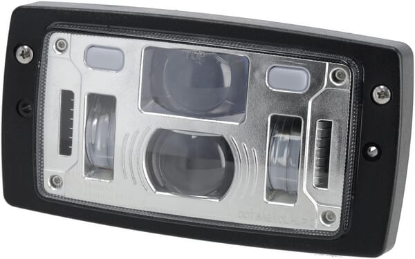 KRAMP Scheinwerfer LED, 40/22W, rechteckig, 10-30V, 185x102x82, Fern-/Abblendlicht, Positionslicht, H4-Stecker, Kramp - 1 Stück - LA10425