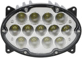 KRAMP Arbeitsscheinwerfer LED, 65W, 5200lm, oval, 10/30V, 161x110x90mm, breit flutend, 13 LED's, H4, Fernlicht/Abblendlicht, Kramp LA10559