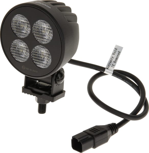 KRAMP Arbeitsscheinwerfer LED, 24W, 2556lm, rund, 12/24V, weiß, 83.9x99.5x59mm Deutsch Stecker, Flood, 4LED's - 1 Stück - LA10831