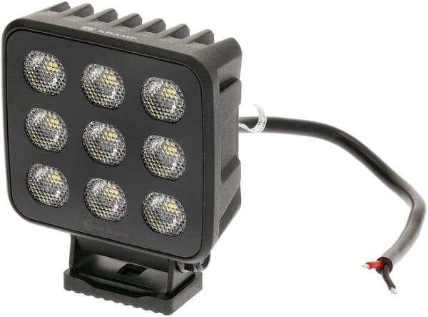KRAMP Arbeitsscheinwerfer LED, 90W, 6800lm, quadratisch, 12/24V, weiß, 108x120.7x52.7mm Deutsch Stecker, Flood, 18LED's - 1 Stück - LA10833