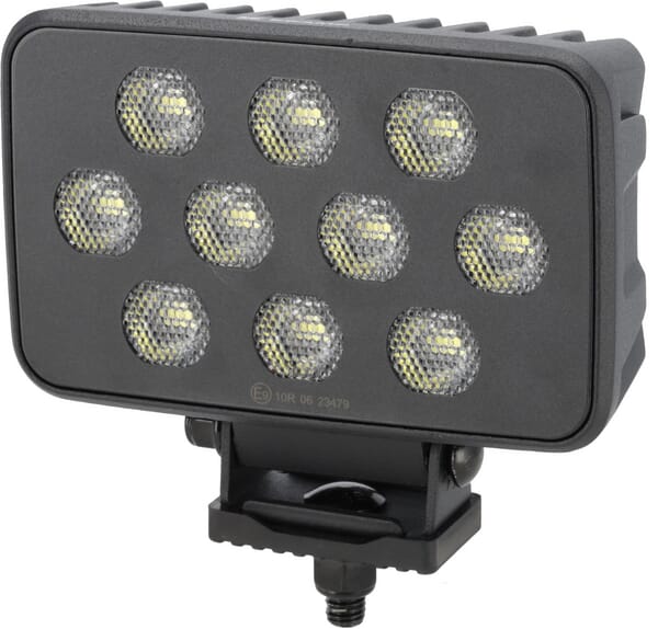 KRAMP Arbeitsscheinwerfer LED, 100W, 8950lm, rechteckig, 12/24V, weiß, 150x112x52.7mm Deutsch Stecker, Flood, 20LED's - 1 Stück - LA10835