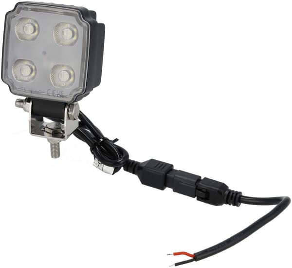 KRAMP Arbeitsscheinwerfer LED, 20W, 3000lm, quadratisch, weiß, 75x47x107.5mm,Deutsch 2-pin, flood, Kramp - 1 Stück - LA10905