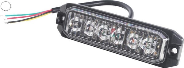Flashing light, 6 LEDs, white