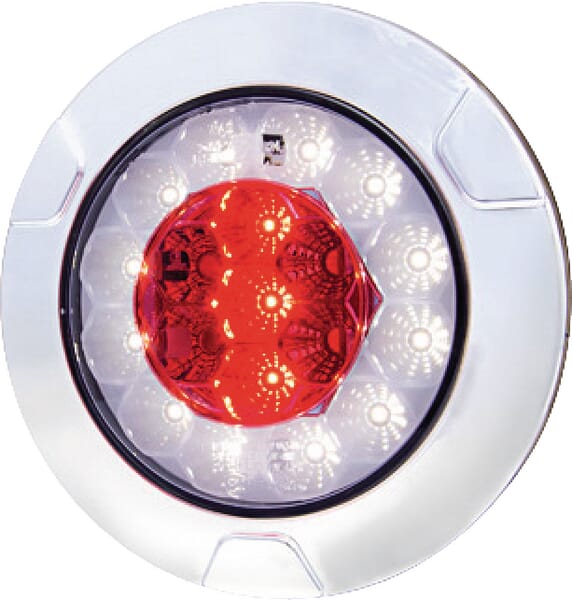 KRAMP Rückleuchte mit Nebel und Rückfahrscheinwerfer rund silber LED 12-24V KRAMP LA40001