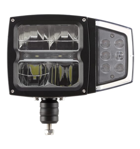 Driving light, LED, 38W, rectangular, 12-24V, 229x150x80mm, heated, high beam/low beam, flexible, anti-snow, cramp