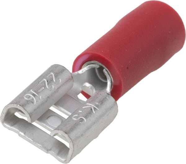 KRAMP Flachsteckerhülse, rot, 0,5-1mm² 6,3x0,8mm (100x) - 100 Stück - LA9075CKR