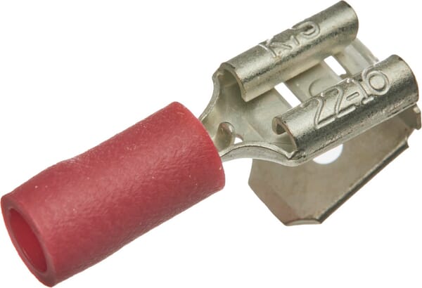 KRAMP Flachstecker Großpackung, Buchse/Stecker rot, 0,5-1mm² 6,4x0,8mm (100x) - 100 Stück - LA9130CKR