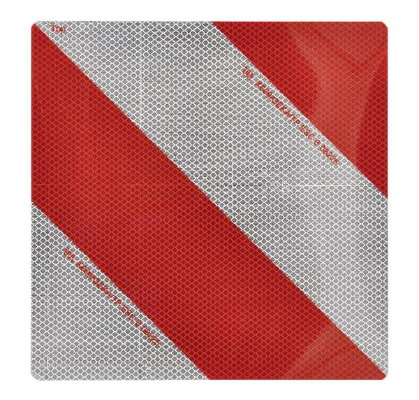 Warning sign left. 285x285mm both