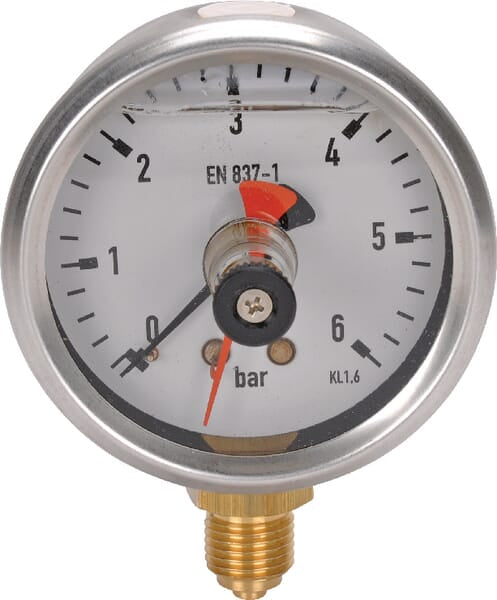 KRAMP Manometer Ø 63mm 0-6 bar Inox-Speicherzeiger MA6306MEMPOINT