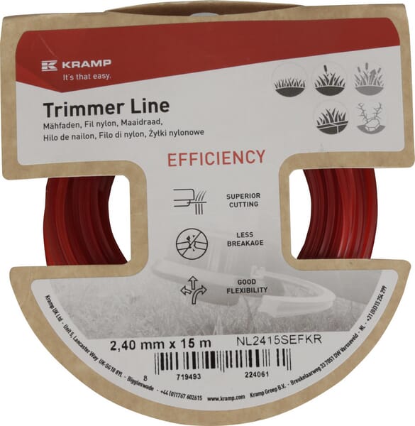 Nylon Line Mähfaden Ø 2.4mm x  15m Kramp Efficiency - 24 Stück - NL2415SEFKR