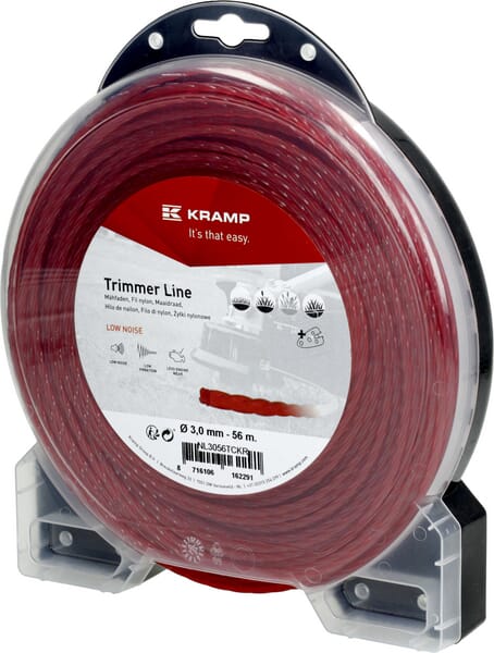 KRAMP Mähfaden Ø 3mm 56m gedreht geräuscharm rot Kramp NL3056TCKR
