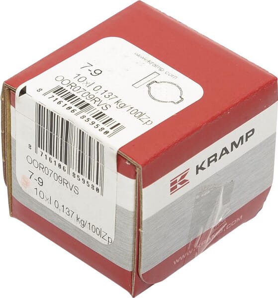 KRAMP Ohrschelle, doppelt, Edelstahl 7-9 mm - 10 Stück OOR0709RVS