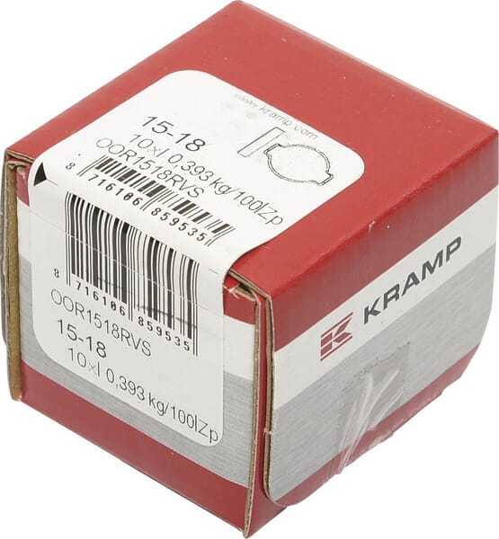 KRAMP Ohrschelle, doppelt, Edelstahl, 15-18 mm - 10 Stück OOR1518RVS
