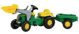 John Deere RollyKid avec chargeur frontal et remorque