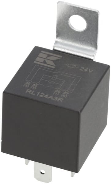 Mini relais 24V, normalement ouvert, 20A, avec résistance, avec support