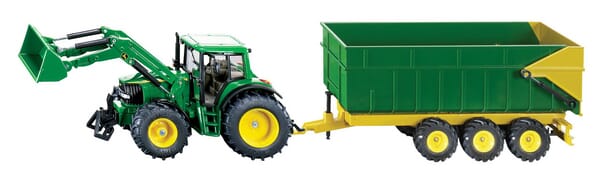 Siku John Deere mit Frontlader und Anhänger S01843