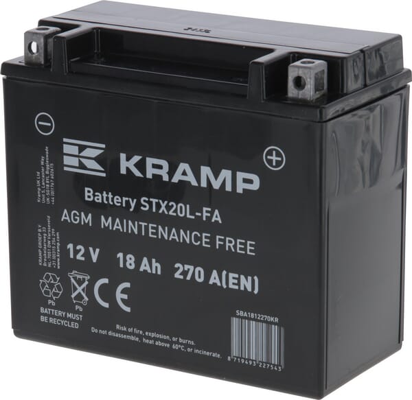 KRAMP Batterie 12V 18Ah 270A geschlossen Kramp - 1 Stück - SBA1812270KR