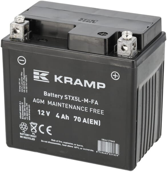 KRAMP Batterie 12V 4Ah 70A geschlossen Kramp - 1 Stück - SBA41270KR