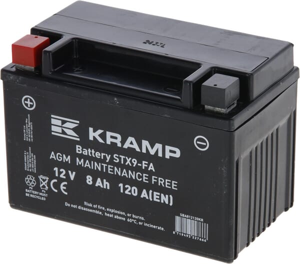 KRAMP Batterie 12V 8Ah 120A geschlossen Kramp - 1 Stück - SBA812120KR