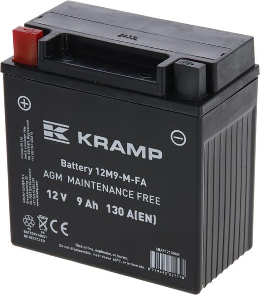 KRAMP Batterie 12V 9Ah 130A geschlossen Kramp - 1 Stück - SBA912130KR