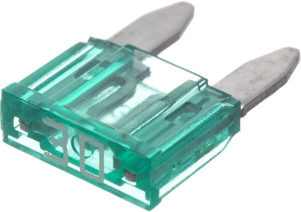 Fusible mini fusible enfichable 30A longueur 16,3mm vert 1 pièce.