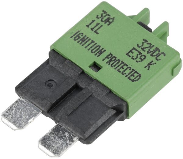 KRAMP Sicherung Manuelle thermische Rückstellung 28V 30A Länge 34,4mm grün E.T.A SI25030
