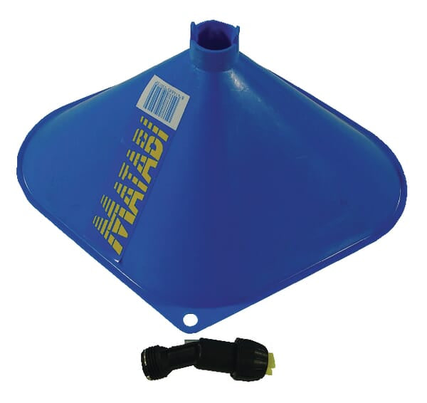 Parapluie pulvérisateur avec buse bleue