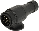 KRAMP Anhängerstecker 13-polig, Kunststoff, 12V, lange Ausführung, Schraubklemmen TR00005KR