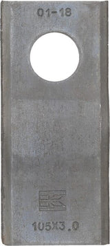 Mower blade left / right 105x47x3 mm, bore Ø 21 mm, suitable for Kverneland / Claas / PZ / Krone / Marangon / Massey Ferguson / Pöttinger / Taarup / Vicon, pack of 25 - 25 pieces