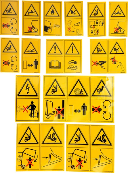 Ensemble d'autocollants d'avertissement